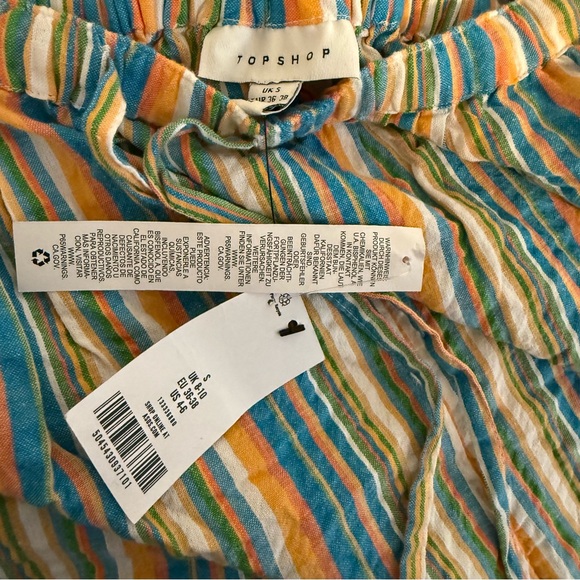 Topshop Multicolor Striped High Waist Shorts - Picture 4 of 5